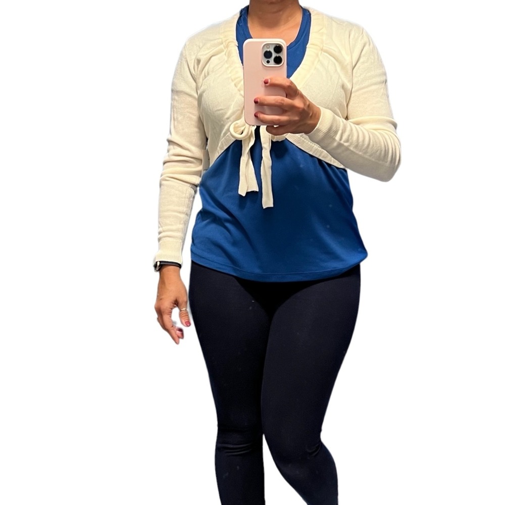 W by Worth Ivory Cashmere Blend Shrug S